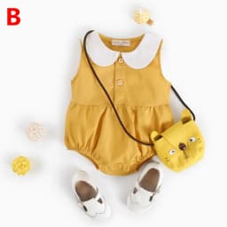 Thumbnail Áo liền quần Sanlutoz bằng cotton phong cách mùa hè cho bé gái sơ sinh 2