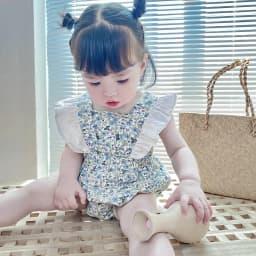 Thumbnail Áo liền quần Sanlutoz họa tiết hoa xinh xắn dành cho bé gái 1