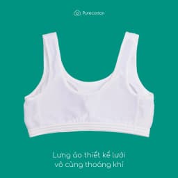 Thumbnail Áo lót học sinh Purecotton MÀU XÁM cho bé gái mới lớn chất liệu cotton kiểu dáng chui đầu - đệm mỏng 4