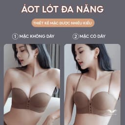Thumbnail Áo lót không dây chống tụt cài trước nâng ngực VINGO bản lưng to mặc áo hai dây áo trễ vai S464 VNGO 1