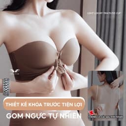 Thumbnail Áo lót không dây chống tụt cài trước nâng ngực VINGO bản lưng to mặc áo hai dây áo trễ vai S464 VNGO 3