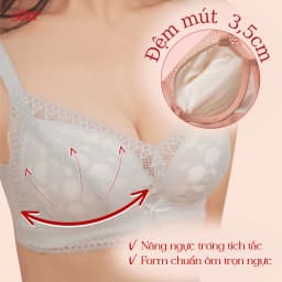 Thumbnail Áo lót không gọng nâng đẩy vòng 1 tạo khe quyến rũ đệm dày 4cm Venus Charm 9291 4