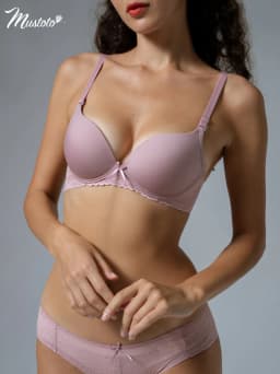 Thumbnail Áo Lót Mustoto Bra Không Gọng Nâng Vừa 2cm Phối Ren (MA55) 2