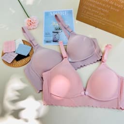 Thumbnail Áo lót ngực bầu 2mama cho bé bú, chất liệu su non viền sóng mềm mại, nâng ngực, quyến rũ V185 2