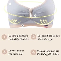 Thumbnail Áo Lót Ngực Bầu 2mama Không Gọng Vải Cotton Có Cúc Mở Ngang Bigsize V202 3