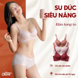 Thumbnail Áo lót nữ Venus Charm ren đệm dày nâng ngực 6cm cho form ngực nhỏ bản lưng to 6018 1