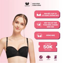 Thumbnail Áo lót ren nữ Wacoal không mút nâng nhẹ dây đeo tháo rời, Áo ngực cup ngang có gọng chống tuột - ILB4702 1