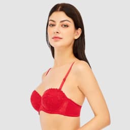Thumbnail Áo lót ren nữ Wacoal không mút nâng nhẹ dây đeo tháo rời, Áo ngực cup ngang có gọng chống tuột - ILB4702 4