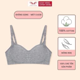 Thumbnail Áo ngực không gọng nữ mút mỏng 0.6cm chất cotton kháng khuẩn thoáng khí cao cấp VINGO S211 VNGO 2