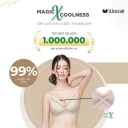 Thumbnail Áo ngực nữ Wacoal không gọng mút mỏng nâng ngực chống tuột, Áo lót nữ Bigsize  bản lưng nhỏ - ILB3213 3