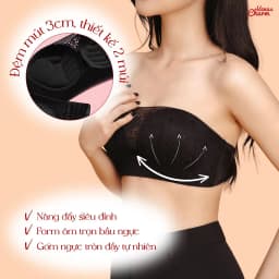 Thumbnail Áo ngực quây không gọng nâng ngực viền silicon chống tụt đệm dày 3cm mút bàn tay Venus Charm 2019 2