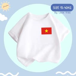 Thumbnail Áo phông áo cờ đỏ sao vàng Việt Nam cho bé trai và bé gái từ 15-40kg thun cotton 4 chiều - Loza Kids AT00VN 2
