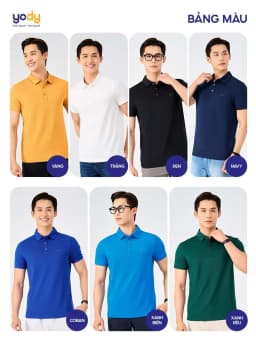 Thumbnail Áo phông có cổ YODY nam tay ngắn vải cotton mắt chim cổ bẻ thoáng mát mềm mịn không nhàu APM7459 4