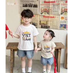 Thumbnail Áo phông cộc tay Beemo in lá cờ Việt Nam vải cotton thoáng mát cho bé trai từ 9-24kg 5220AHK 2