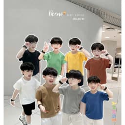 Thumbnail Áo phông cộc tay Beemo trơn vải cotton 4C mềm mại mặc mùa hè cho bé 9-24kg 4644AHB 2