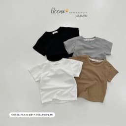 Thumbnail Áo phông cộc tay Beemo trơn vải cotton 4C mềm mại mặc mùa hè cho bé 9-24kg 4644AHB 3