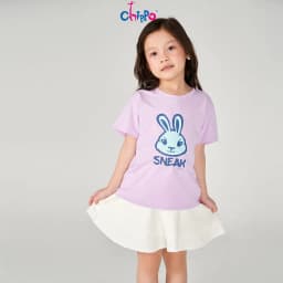 Thumbnail Áo phông cộc tay cho bé gái CHIPPO chất liệu cotton thoáng mát cho bé 3 tuổi đên 10 tuổi (13-34Kg) 1