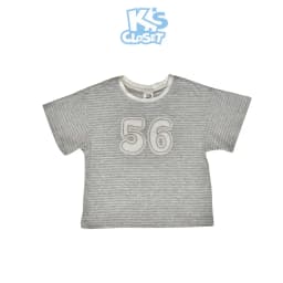 Thumbnail Áo Phông Cộc Tay K'S CLOSET Chất Liệu Vải Cotton Họa Tiết Kẻ In Số Cho Bé Gái (2-14 tuổi) từ 10kg-60kg E018FIS 3