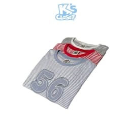 Thumbnail Áo Phông Cộc Tay K'S CLOSET Chất Liệu Vải Cotton Họa Tiết Kẻ In Số Cho Bé Gái (2-14 tuổi) từ 10kg-60kg E018FIS 4