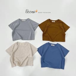 Thumbnail Áo phông cộc tay trơn cho bé trai, gái Beemo, Chất liệu cotton, dáng khỏe khoắn phối đồ cực dễ B126 1