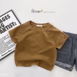 Thumbnail Áo phông cộc tay trơn cho bé trai, gái Beemo, Chất liệu cotton, dáng khỏe khoắn phối đồ cực dễ B126 4
