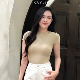 Thumbnail Áo phong KAYLIN cộc tay chất thun gân co giản dáng ôm phong cách mát mẻ thoải mái - N2116 4