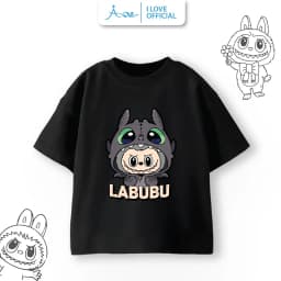 Thumbnail Áo phông LABUBU cho bé, áo thun ILOVE chất cotton mềm mịn thoáng mát mặc ở nhà đi học đi chơi 3