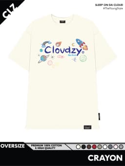 Thumbnail Áo phông local brand nam nữ unisex tay lỡ thun form rộng teen cổ tròn oversize cotton CLOUDZY CRAYON 1