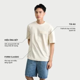 Thumbnail Áo Phông Nam KRIK Form Classic Túi Cơi Thêu Chỉ Độc Đáo Chất Vải Dệt Jacquard Cá Tính AP1329 1
