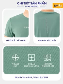 Thumbnail Áo phông nam YODY áo thun thể thao nam cổ tròn thấm hút mồ hôi - STM6061 3