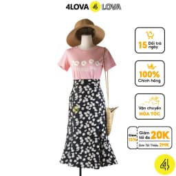Thumbnail Áo phông nữ 4LOVA cộc tay cúc họa mi phong cách Hàn Quốc 1