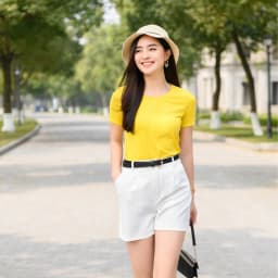 Thumbnail Áo phông nữ màu trơn dáng vừa - Áo thun trơn nữ cotton 4 chiều - LOZA G0168 2