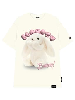 Thumbnail Áo phông nữ nam local brand unisex tay lỡ thun form rộng teen cổ tròn oversize CLOUDZY WHITE BUNNY 3