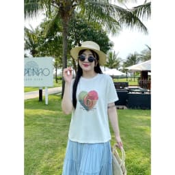 Thumbnail Áo phông nữ Quảng Châu in hình số 6 mã 3719 , chất cotton co giãn, thoáng mát kiểu dáng free size 4