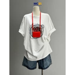 Thumbnail Áo phông oversize tay lỡ hình đĩa bánh dâu tây chất cotton xịn dày MC21.studios a4341 3