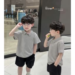 Thumbnail Áo phông polo Beemo cộc tay nhiều màu vải cotton mặc đi học đi chơi cho bé từ 9-24kg 4645AHB 2