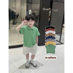 Thumbnail Áo phông polo Beemo cộc tay nhiều màu vải cotton mặc đi học đi chơi cho bé từ 9-24kg 4645AHB 3