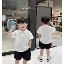 Thumbnail Áo phông polo Beemo cộc tay nhiều màu vải cotton mặc đi học đi chơi cho bé từ 9-24kg 4645AHB 4