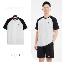 Thumbnail Áo Phông Raglan Cotton Thêu "P" Phối Tay PATTERN PA047 3