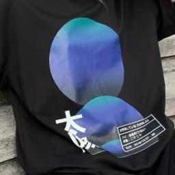 Thumbnail Áo phông Unisex Zune.zx, ngắn tay in họa tiết Nhật Bản, DARK SUN TEE 1