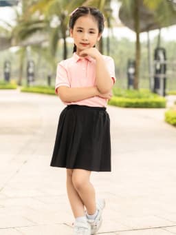 Thumbnail Áo polo bé gái RIOMIO size 21-42kg tay ngắn cổ bẻ cho bé đi học RA506 4