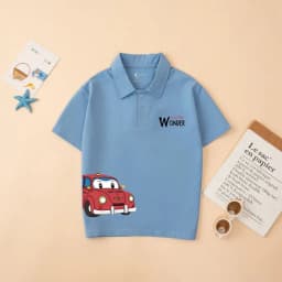Thumbnail Áo polo bé trai in hình ô tô cotton 4 chiều mềm mại - Áo thun có cổ cho bé LOZA KIDS PL3051 1