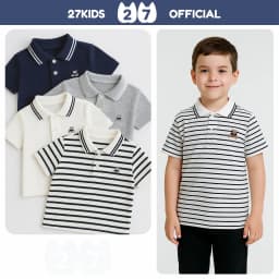 Thumbnail Áo Polo bé trai ngắn tay 27Kids KACADY thun sơ mi cộc nam cho trẻ từ 2-10 tuổi  BSPO2 1