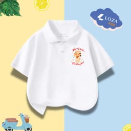 Thumbnail Áo polo cờ đỏ sao vàng Việt Nam cho bé trai và bé gái từ 15-40kg thun cotton 4 chiều - Loza Kids PL002 4