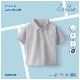 Thumbnail Áo polo cộc tay cúc ngực dáng ôm Olympia cho bé trai 3