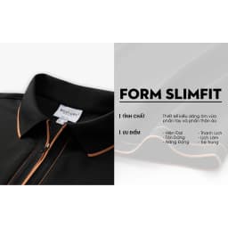 Thumbnail Áo Polo Đen 9APCT538DEN Biluxury Cổ Viền Cam Kháng Khuẩn Chống Nhăn Bền Màu 2