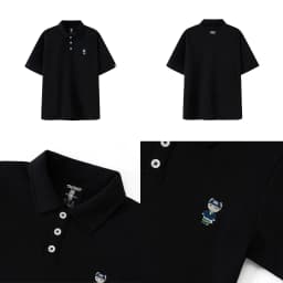 Thumbnail Áo Polo Form rộng NOAM Teeny Homies Cotton 100% mềm mịn vượt trội - Màu đen/ trắng 3