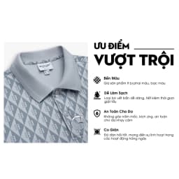 Thumbnail Áo Polo Ghi Xám 9APCH597GHS Biluxury Phối Hoạ Tiết Kháng Khuẩn Chống Nhăn Bền Màu 3