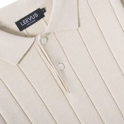 Thumbnail Áo polo LEN DỆT KIM STRIPED KNIT cao cấp, kiểu dáng classic Hàn Quốc sang trọng - LEEVUS APL331 4