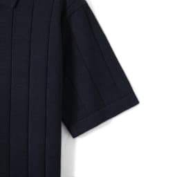 Thumbnail Áo polo LEN DỆT KIM STRIPED KNIT xanh navy cao cấp, kiểu dáng classic Hàn Quốc sang trọng - LEEVUS APL331 4